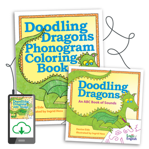 Doodling Dragons Digital Set: Doodling Dragons An ABC Book of Sounds book, Doodling Dragons Phonogram Coloring Book, and Doodling Dragons ABC Songs, print-friendly lyrics included! (PDF+MP3 Download)