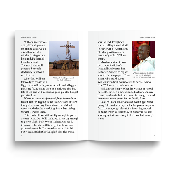 Sample of the Essentials Reader - Unit 14: William Kamkwamba