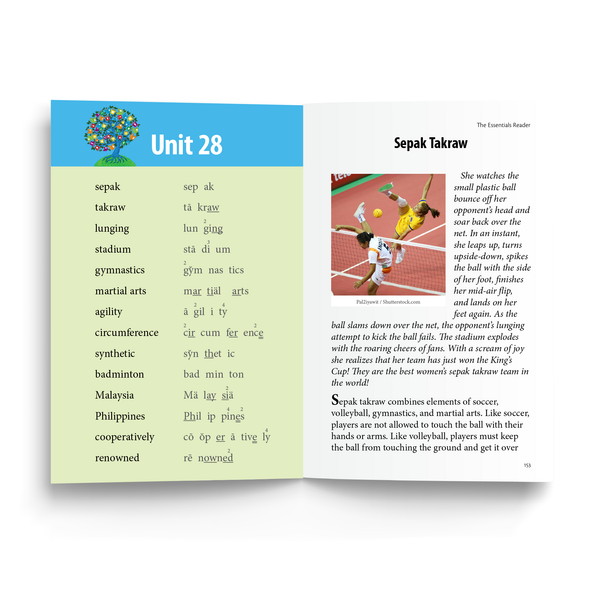 Unit 28 Interior Sample  - "Sepak Takraw" read in conjunction with Unit 29 of the main Essentials curriculum.