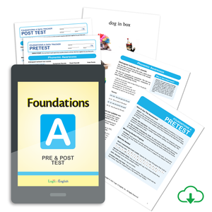 Foundations A Pre & Post Test: Teacher's Manual, Student Workbook, and Data Tracker designed to accompany Foundations A