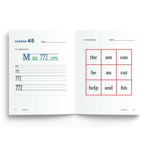 Sample of Student Workbook for Foundations B - Uppercase Handwriting Practice