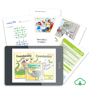 Foundations B Manuscript Set: Teacher's Manual, Student Workbook, Whistling Whales Beyond the Sounds of ABC, Foundations B Reader Set, and Foundations B Young Artist Series Reader Set - PDF Download