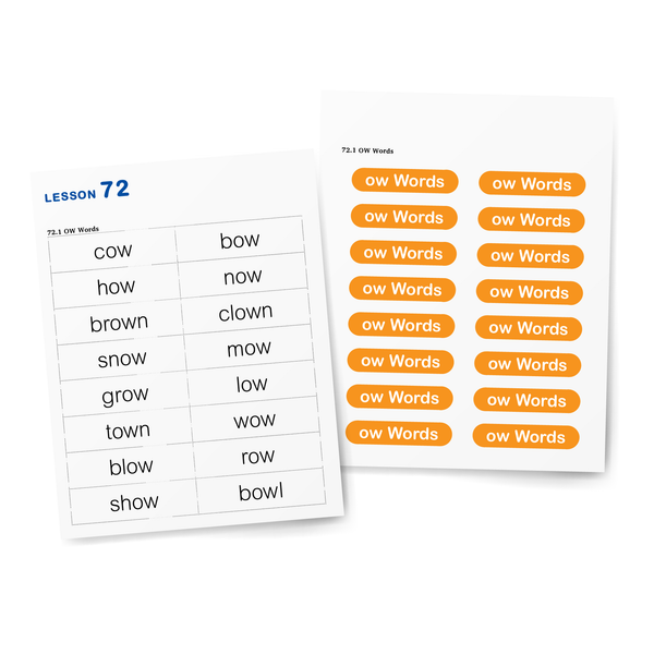 Sample of Student Workbook for Foundations B - OW words game