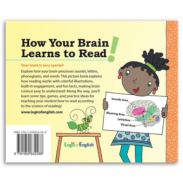 Back cover of "How Your Brain Learns to Read", written by Denise Eide, illustrated by Ingrid Hess.