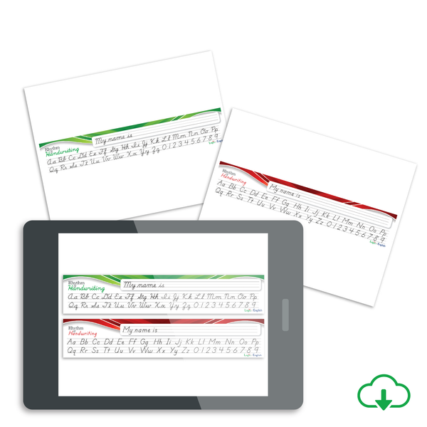 Rhythm of Handwriting Desk Strip: Available in Cursive or Manuscript - PDF Download