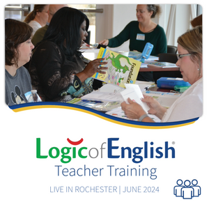 Teachers reviewing Foundations curriculum at the Logic of English Teacher Training