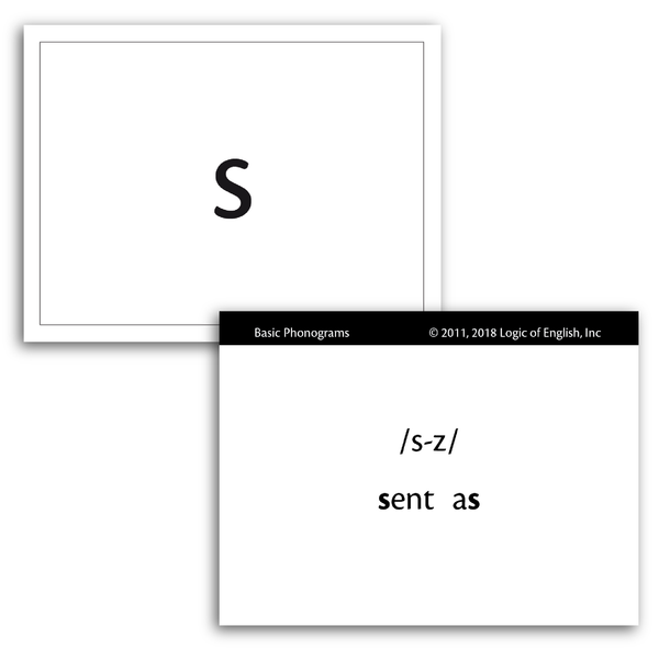 Sample of Basic Phonogram Flash Card - the sounds of S