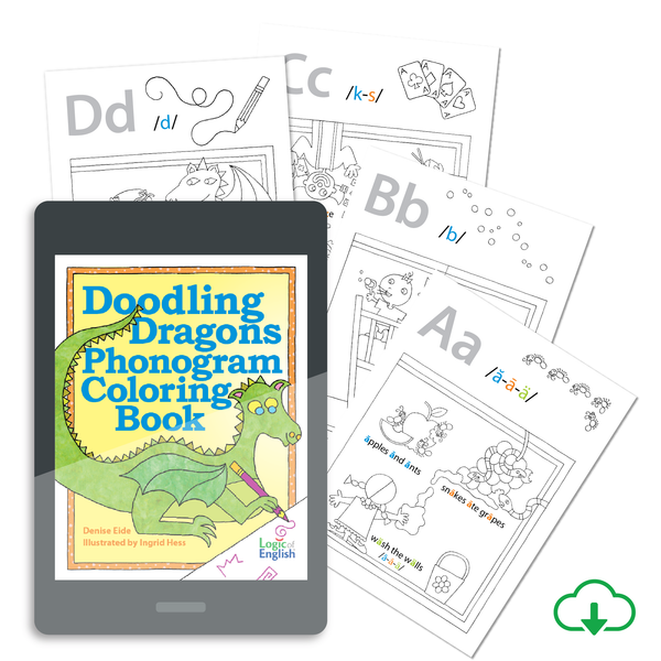 Doodling Dragons Phonogram Coloring Book - PDF Download