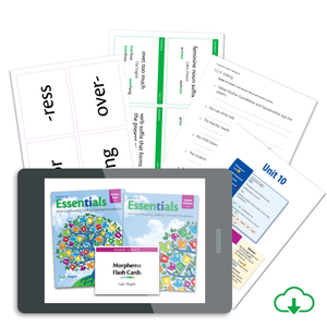 Essentials 8-15 Set: Teacher's Guide, Student Workbook, & Morpheme Flashcards for Units 8-15 - PDF Download