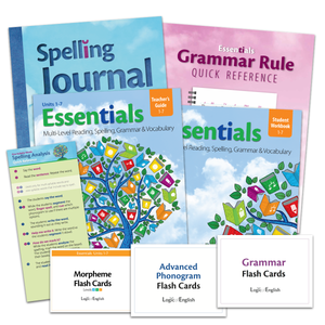 Essentials 1-7 After Foundations Set: Teacher's Guide, Student Workbook, & Morpheme Flashcards for Essentials Units 1-7 plus Advanced Phonogram Flash Cards, Grammar Rule Flash Cards, the New Essentials Grammar Rule Quick Reference, Spelling Journal, and a Spelling Analysis Quick Reference