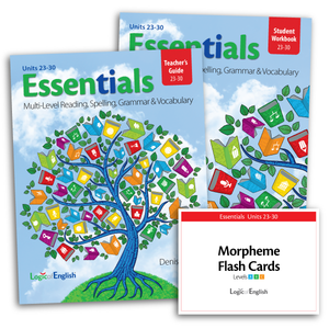 Essentials 23-30 Set: Teacher's Guide, Student Workbook, and Morpheme Flash Cards for Essentials Units 23-30