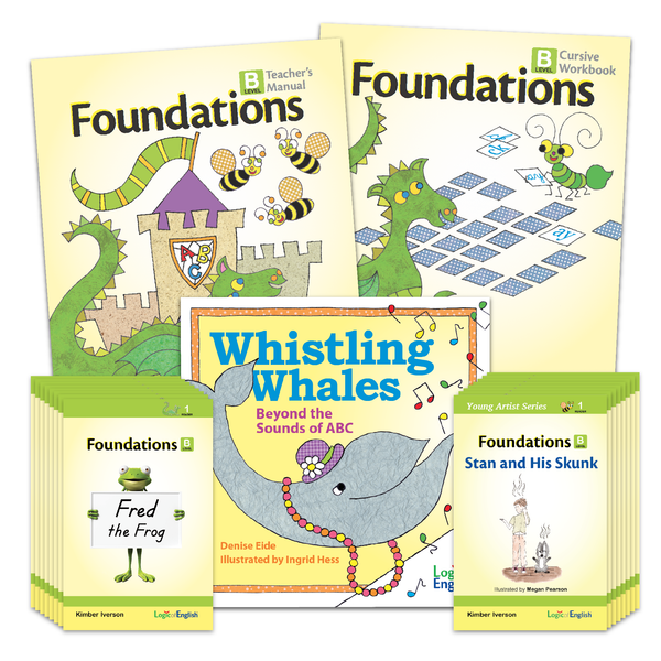 Foundations B Cursive Set: Teacher's Manual, Cursive Student Workbook, Whistling Whales, set of 8 Foundations B Readers, set of 8 Foundations B Young Artist Series Readers