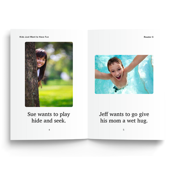 Sample of Foundations B Series Reader Set - "Kids Just Want to Have Fun"