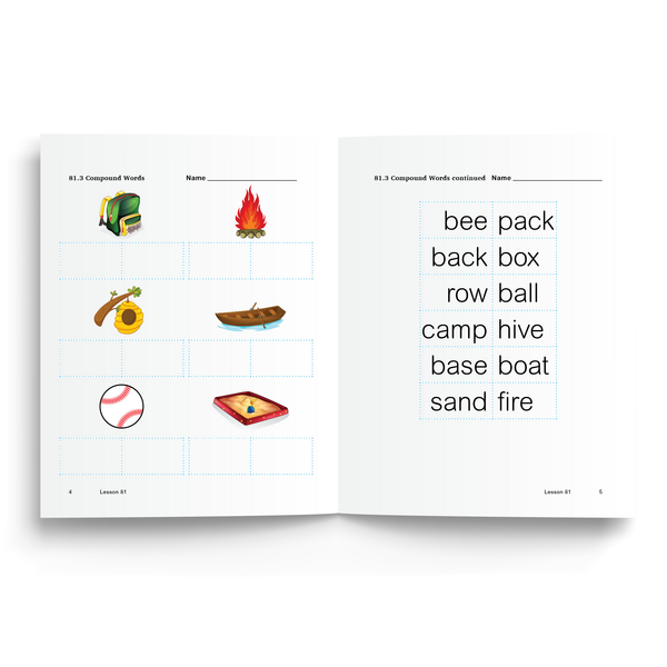 Sample of Student Workbook for Foundations C - Compound Words Practice