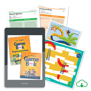 Logic of English® Game Book and Game Book Expansion Pack of 8 reusable game boards - PDF Download