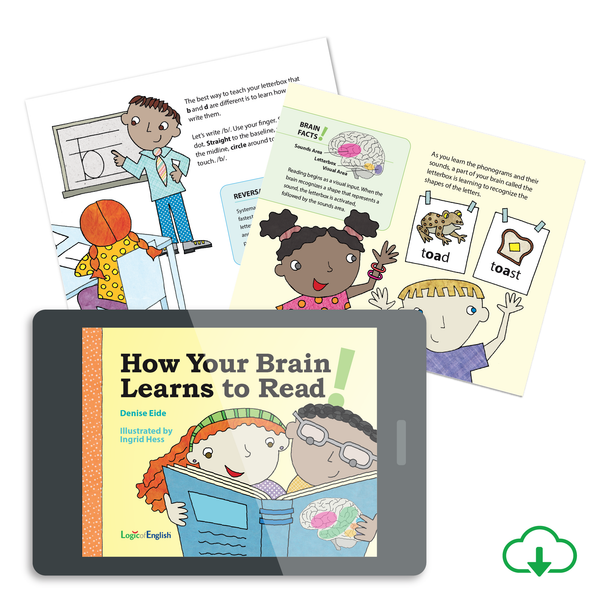 PDF Cover of "How Your Brain Learns to Read", written by Denise Eide and illustrated by Ingrid Hess.