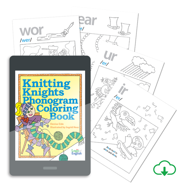 Knitting Knights Phonogram Coloring Book - PDF Download