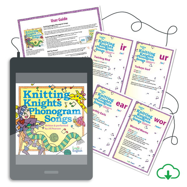 Knitting Knights Phonogram Songs, user guide and print friendly lyrics included! - PDF+MP3 Download