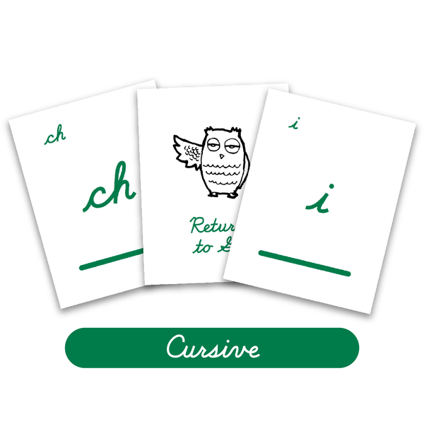 Samples of Cursive Phonogram Game Cards