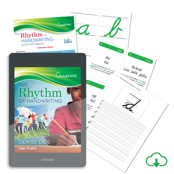 Rhythm of Handwriting Cursive Set: Student Book, Tactile Cards, Quick Reference, Student Desk Strip, and Student Whiteboard - PDF Download