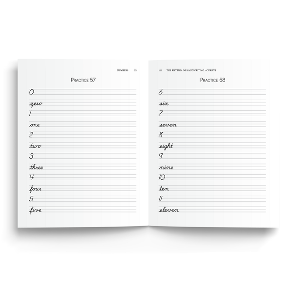 Sample of Rhythm of Handwriting Cursive Student Book - numbers practice