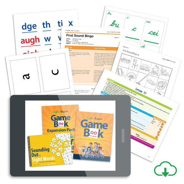 Sounding Out the Sight Words Set: Sounding Out the Sight Words book, Logic of English® Game Book and Expansion Pack of board games, Phonogram Game Tiles, Basic Phonogram Flash Cards, and Bookface and Cursive Phonogram Game Cards - PDF Download