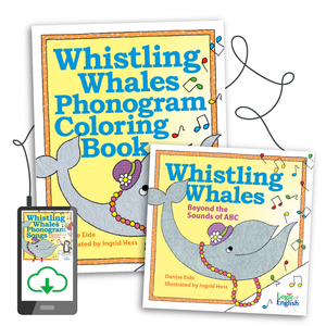 Whistling Whales Set: Whistling Whales Beyond the Sounds of ABC book, Whistling Whales Phonogram Coloring Book, and Whistling Whales Phonogram Songs, user guide and print-friendly lyrics included! (PDF+MP3 Download)